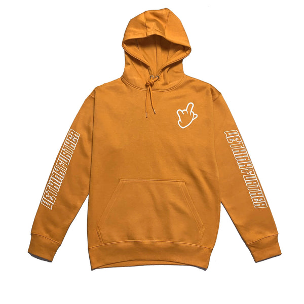 WTF TEXT HOODIE MUSTARD ShopWeThinkFurther