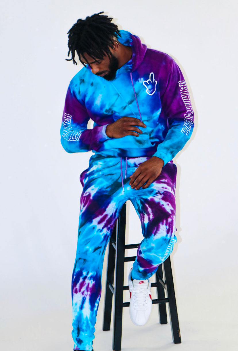 TIE-DYE HOODIE - BLUE/PURP