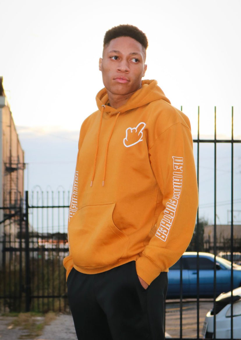 WTF TEXT HOODIE - MUSTARD