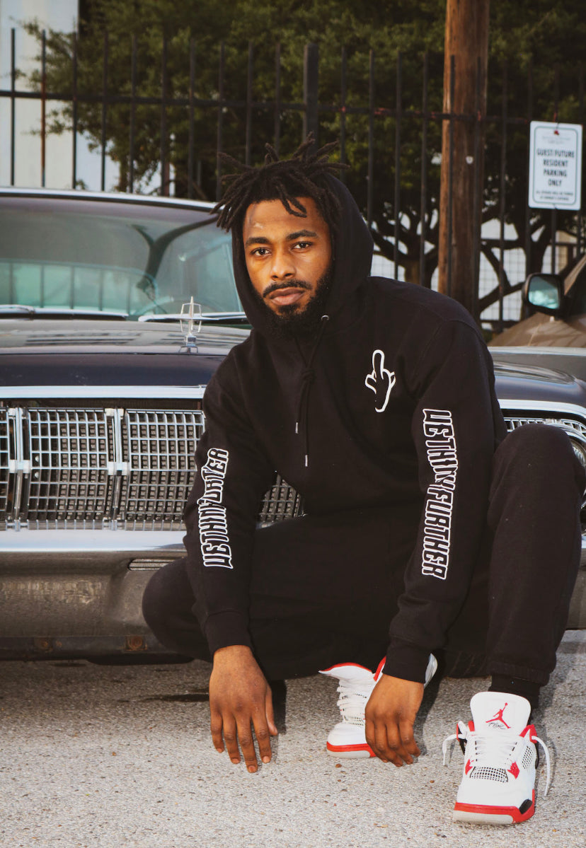 WTF TEXT HOODIE - BLACK