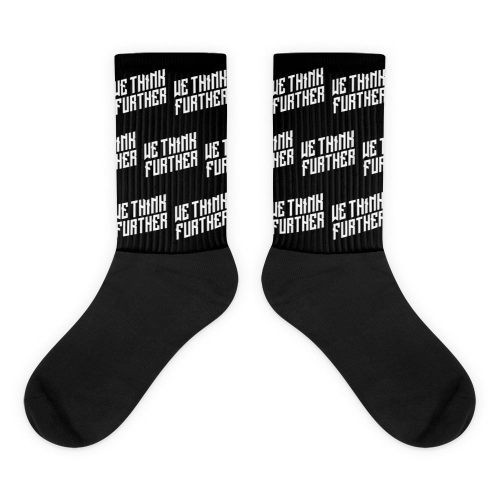 WE THINK FURTHER TEXT SOCKS - BLACK